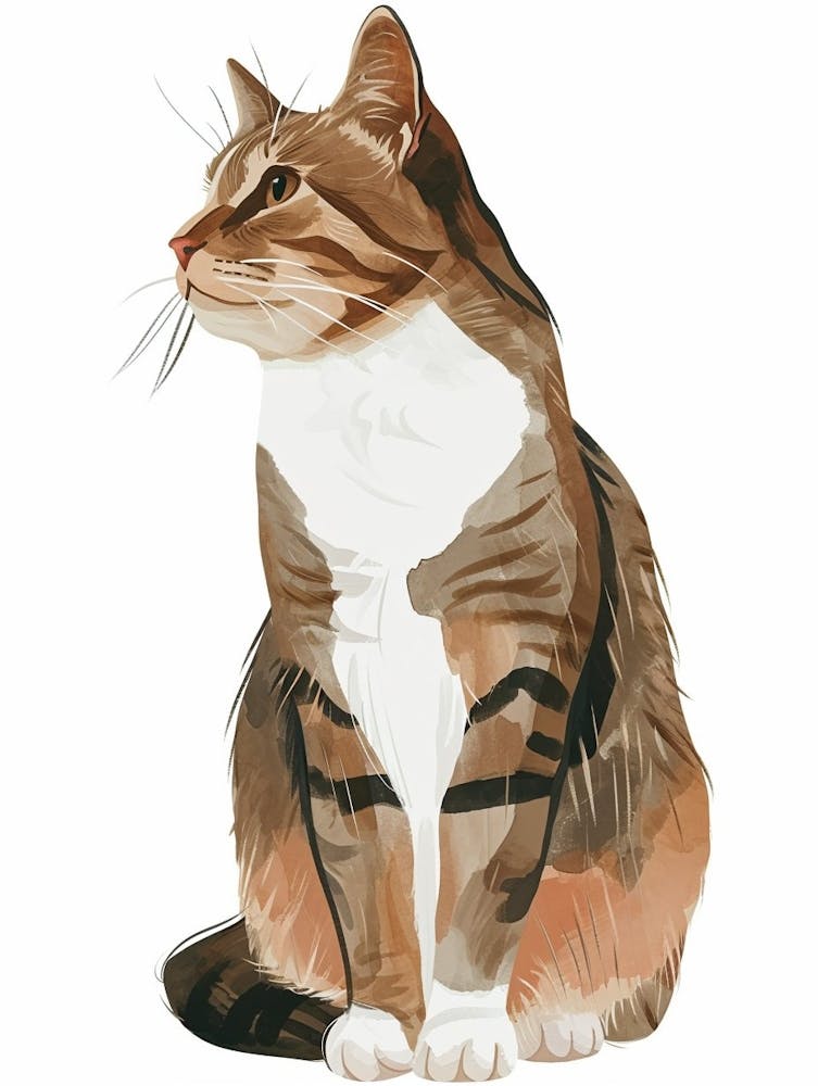 American Bobtail Cat Clipart Illustration 9