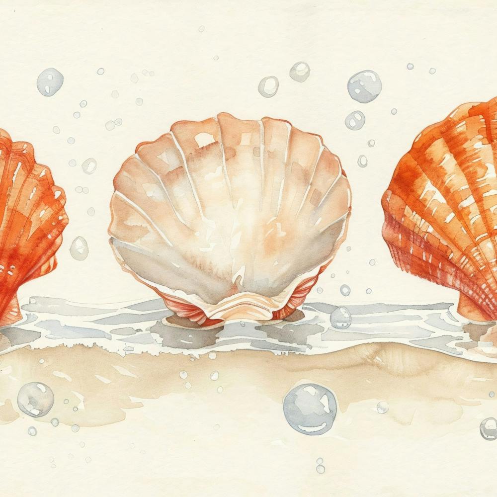 Watercolor Seashells 1