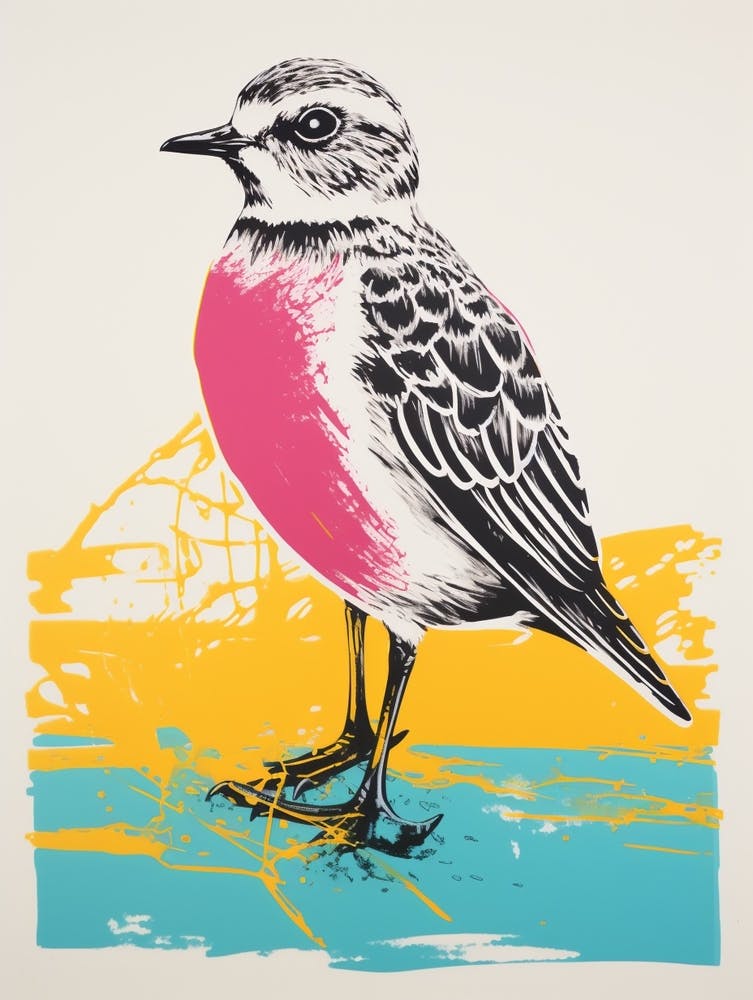 Andy Warhol Style Bird Grey Plover 2