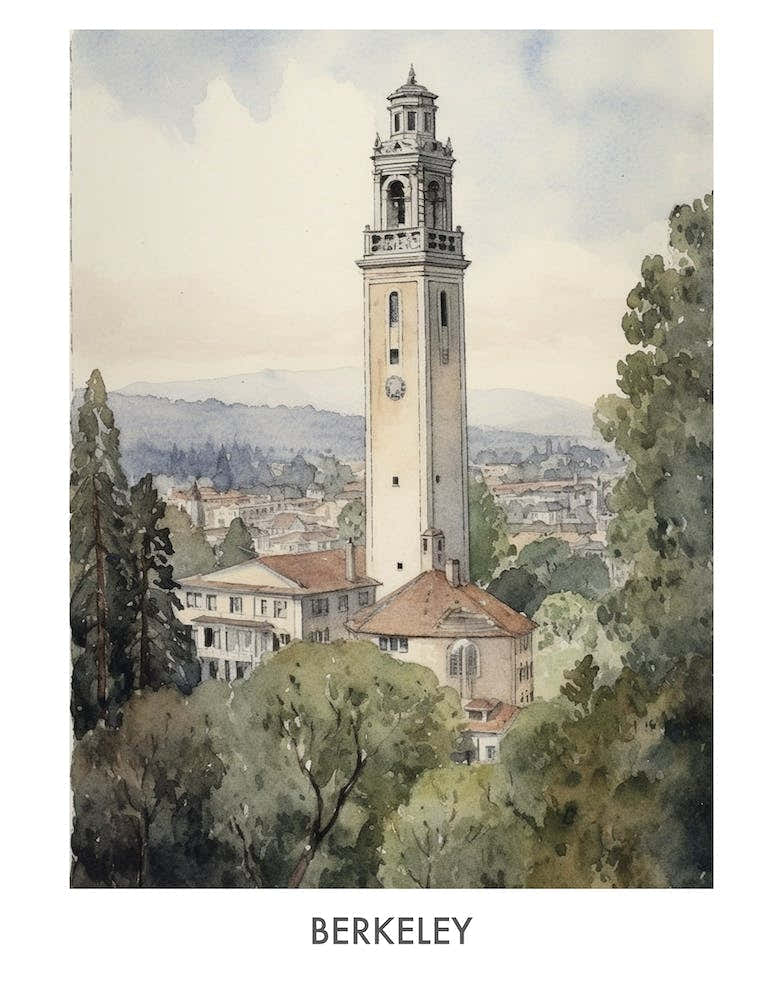 Berkeley Watercolor 2 Travel Poster