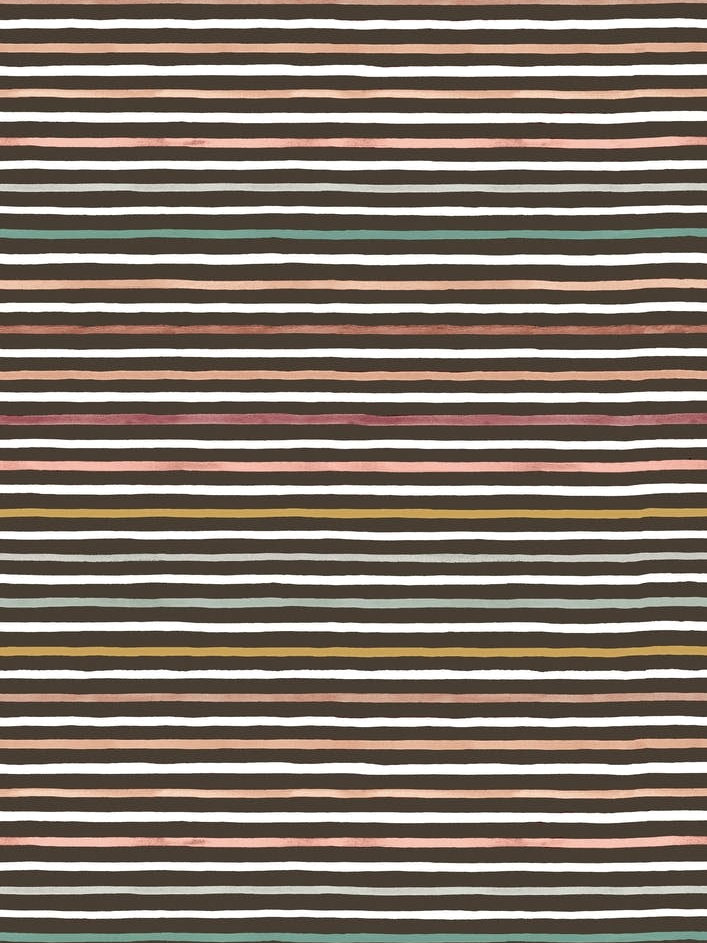 Marker Stripes Colorful Dark Brown