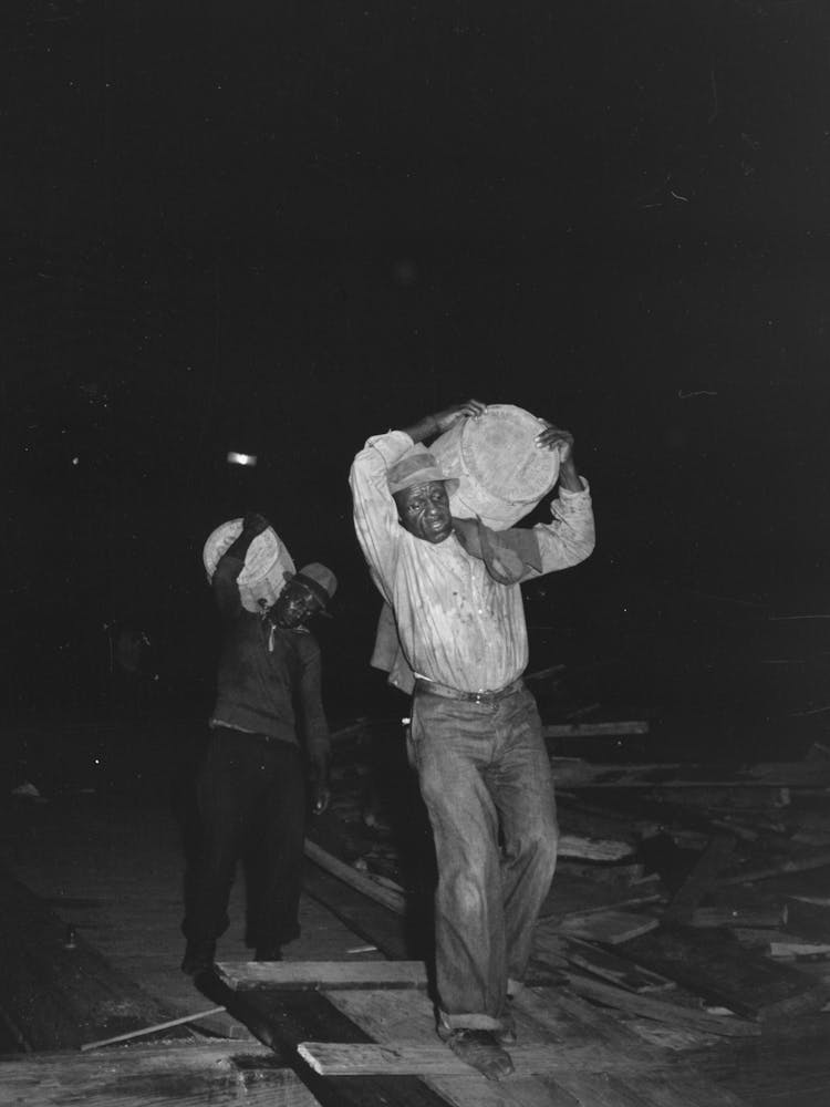 Untitled Photo, Possibly Related To Stevedores Handling Drum, New Orleans, Louisiana By Russell Lee 1