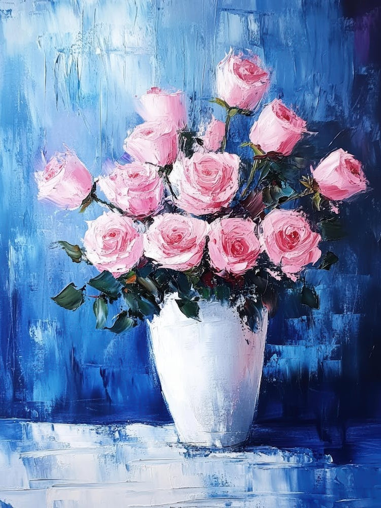 Pink Roses In A Vase 18