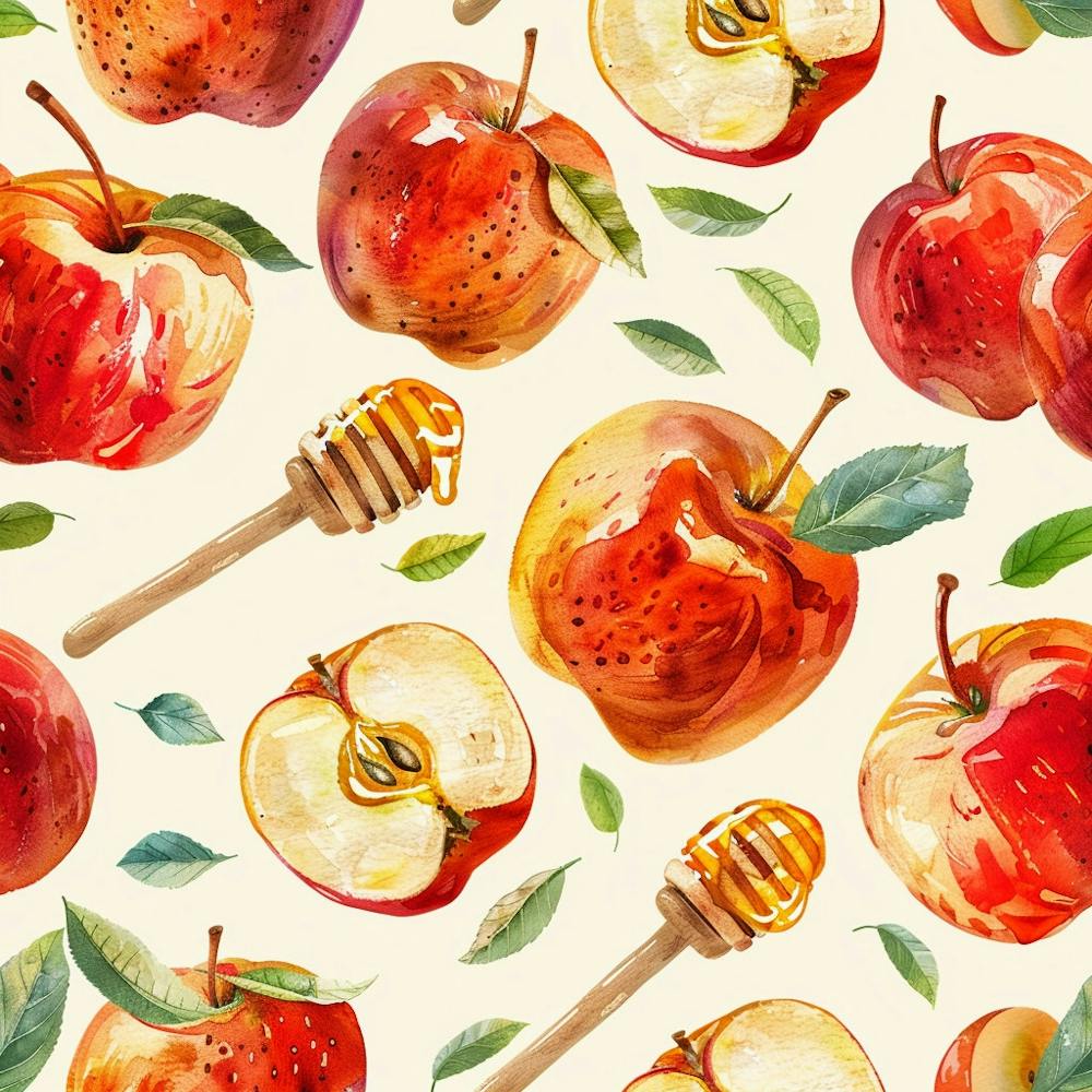 Watercolor Apple Pattern