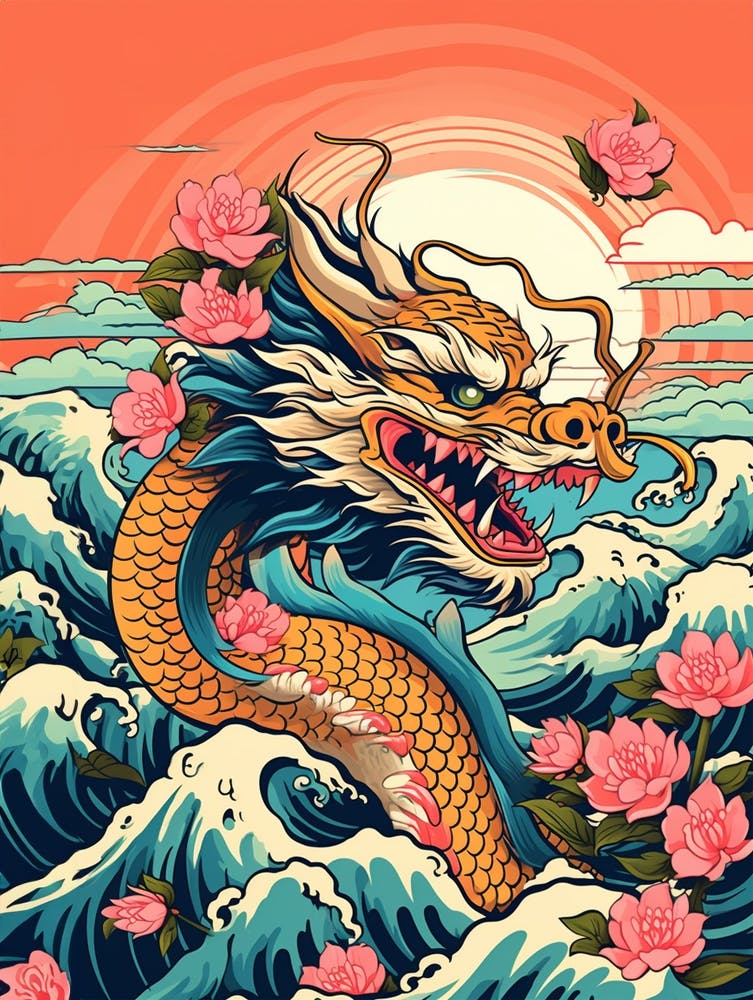 Dragon Retro Pop Art Style 1