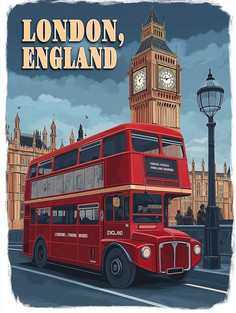 Iconic London: A Vintage Travel Poster