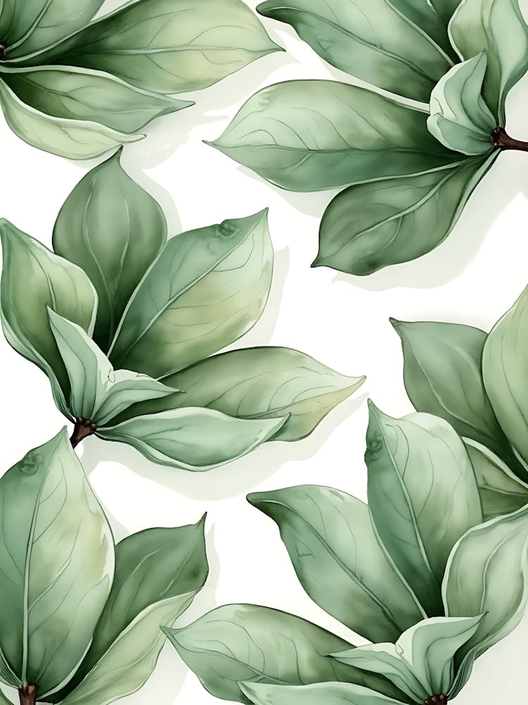 Faded Green Botanical Echo