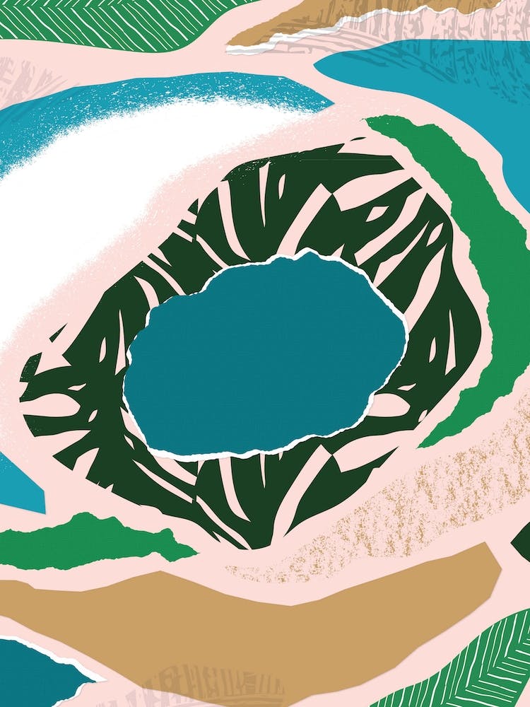 Blue Lake Jungle Abstract