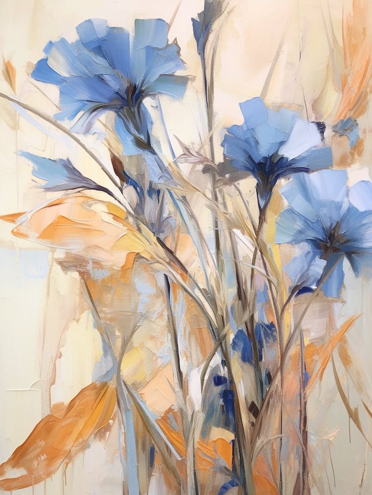 Fall Flower Painting Cornflower 4