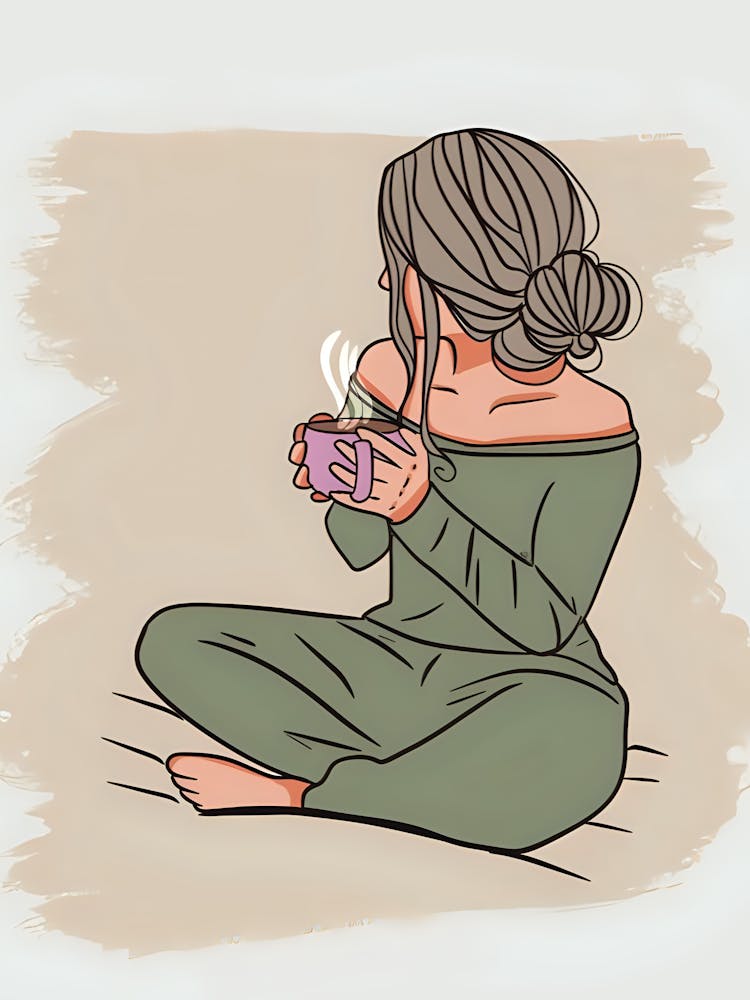 Girl With A Cup Of Coffee
