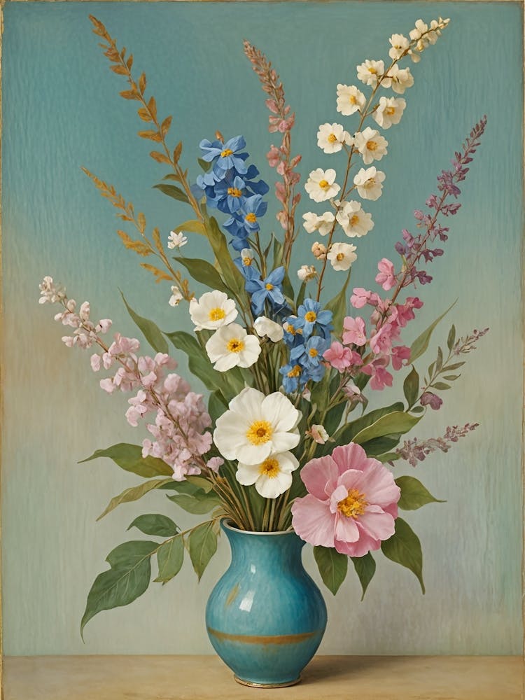 Vintage Flowers In A Vase no3