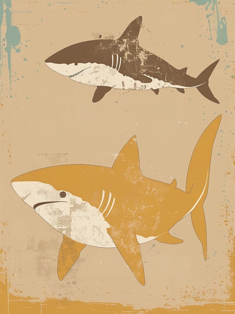 Mustard Minimalist Sharks