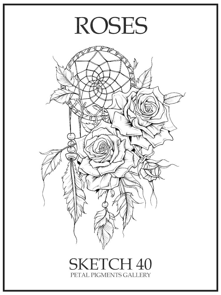 Roses Sketch 40 Poster