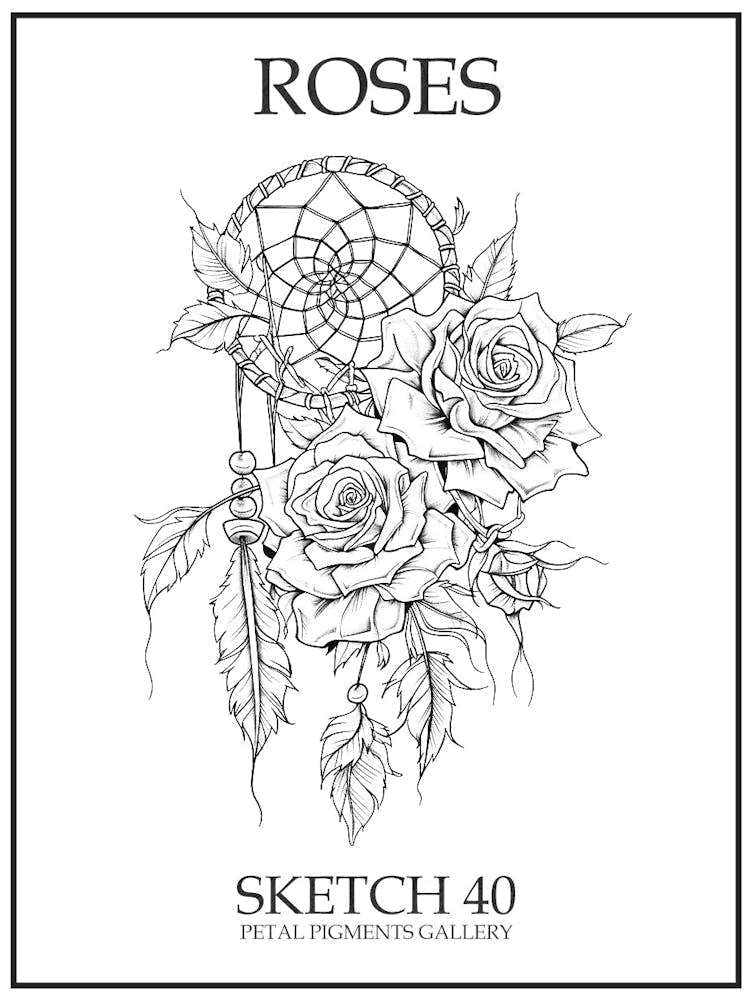 Roses Sketch 40 Poster