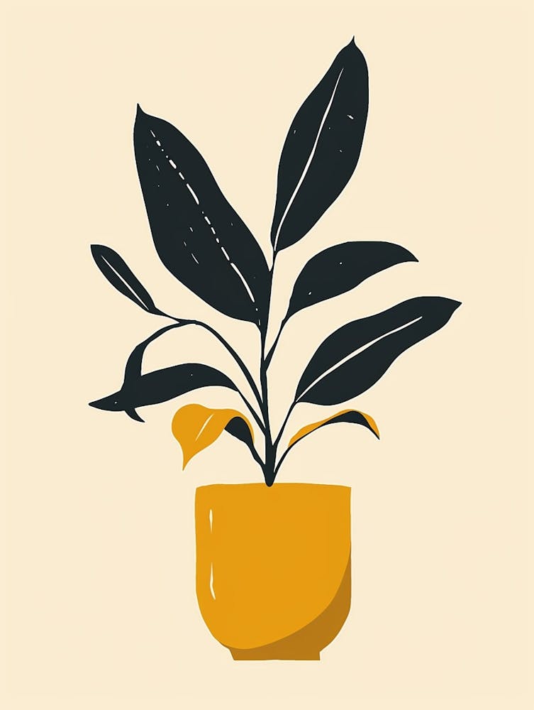 Zz Plant Minimalist Illustration 7