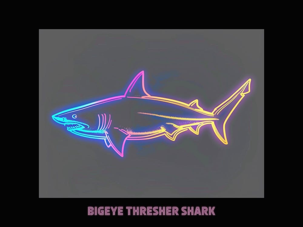 Neon Pink Bigeye Thresher Shark Poster 1