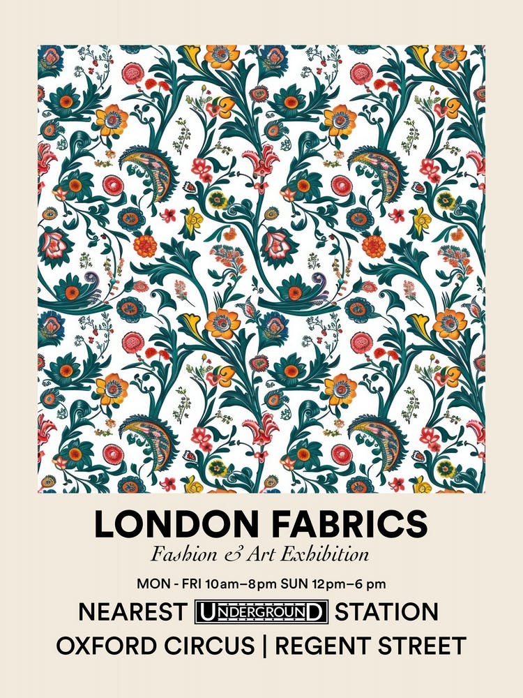 Poster Marigold Mist Bloom London Fabrics Floral Pattern 5