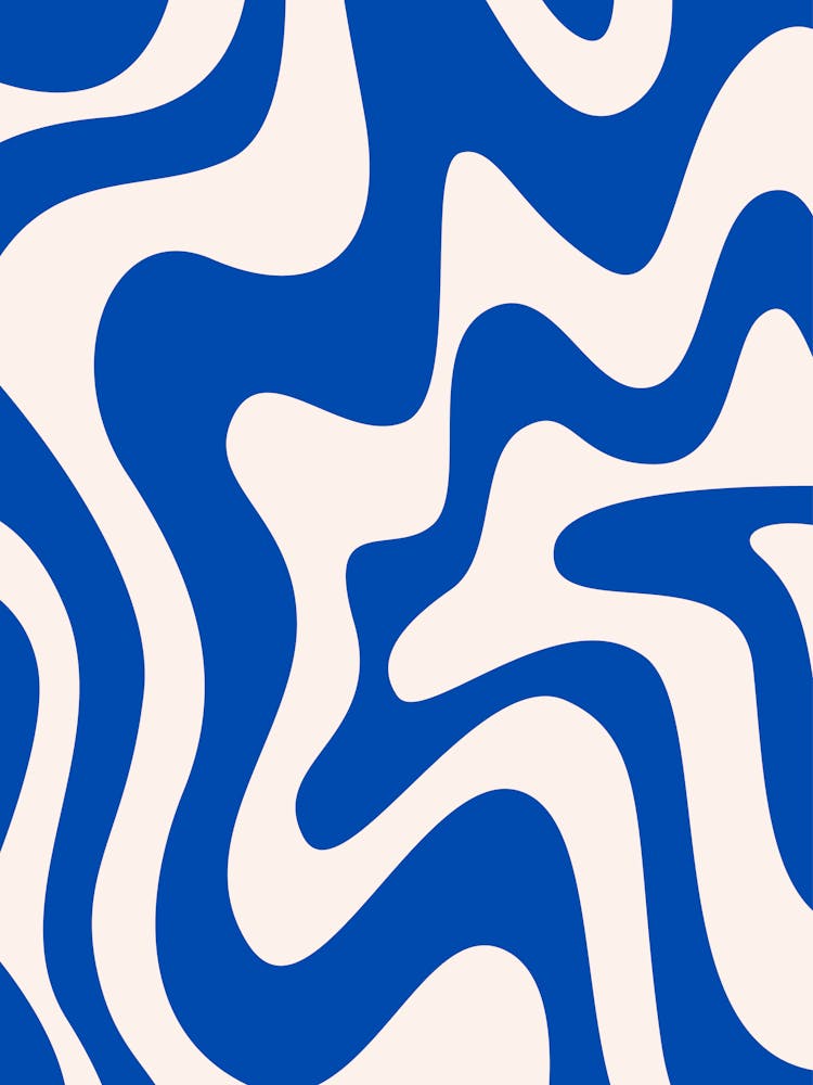Blue And White Wavy Pattern 1