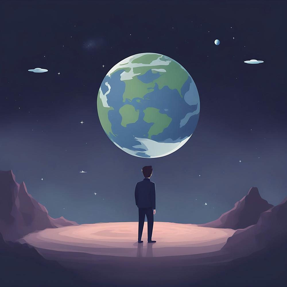Man Looking At The Earth