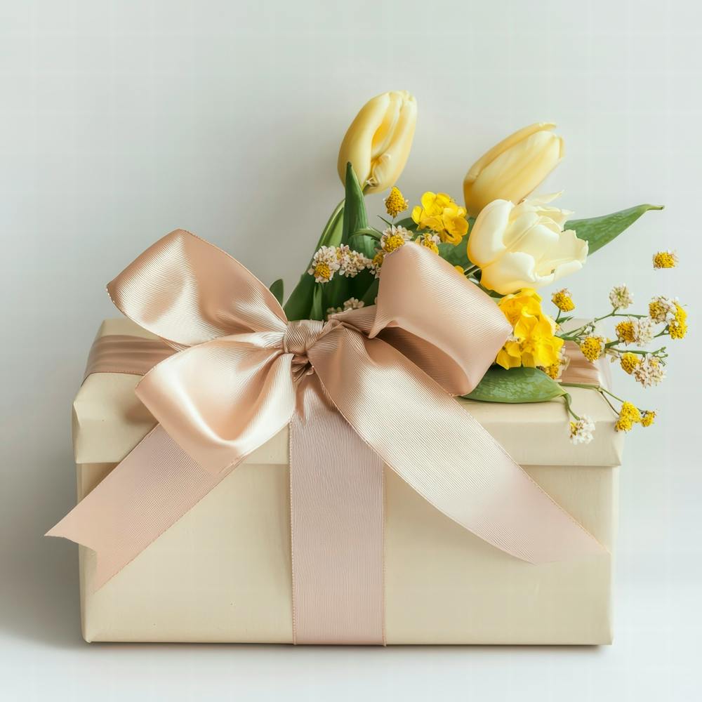 Gift Box With Flowers