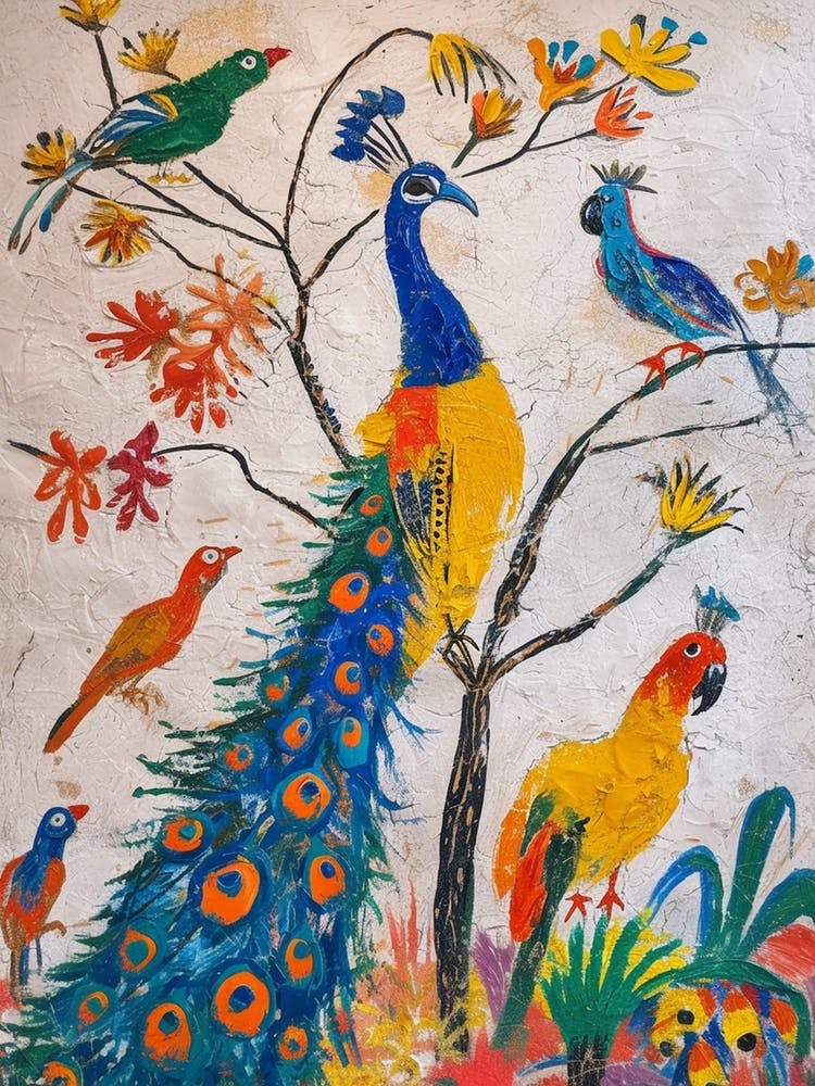 Birds Mixed Media Painting 2