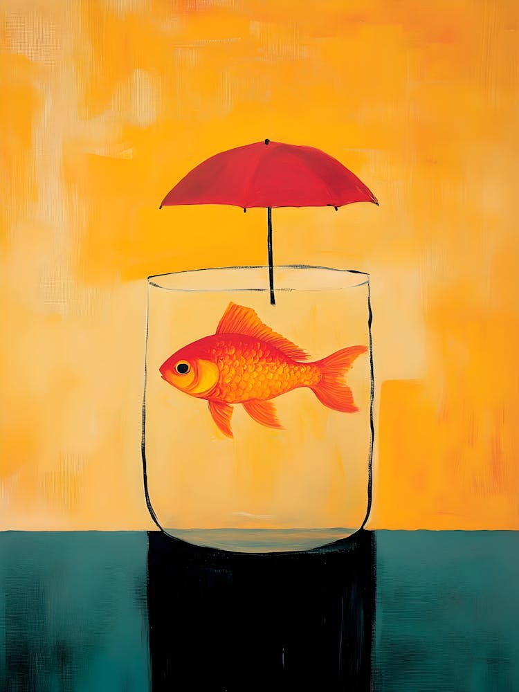 Goldfish With Umbrella