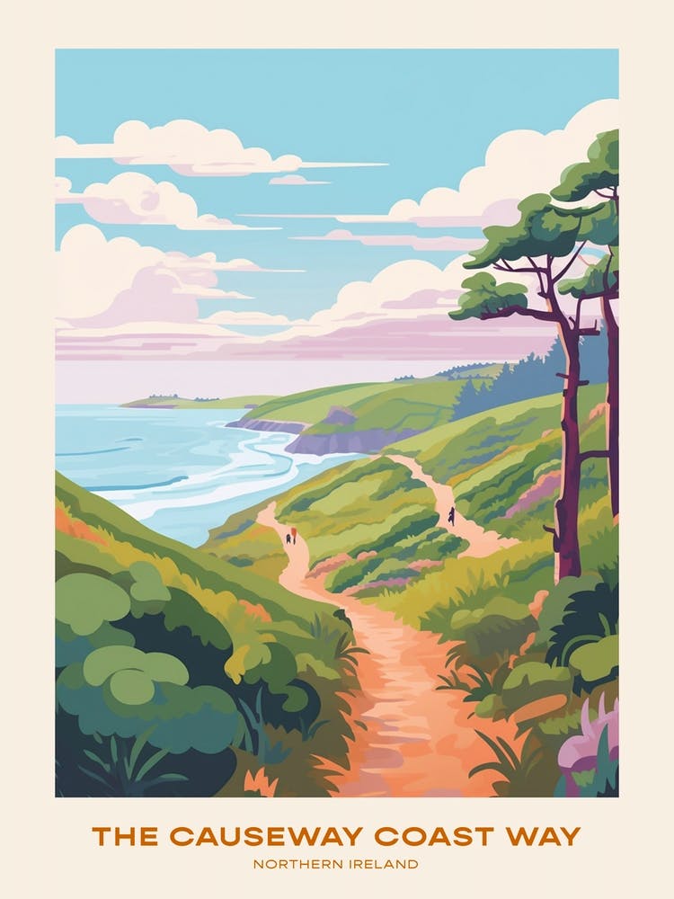 The Causeway Coast Way Northern Ireland Hike Poster