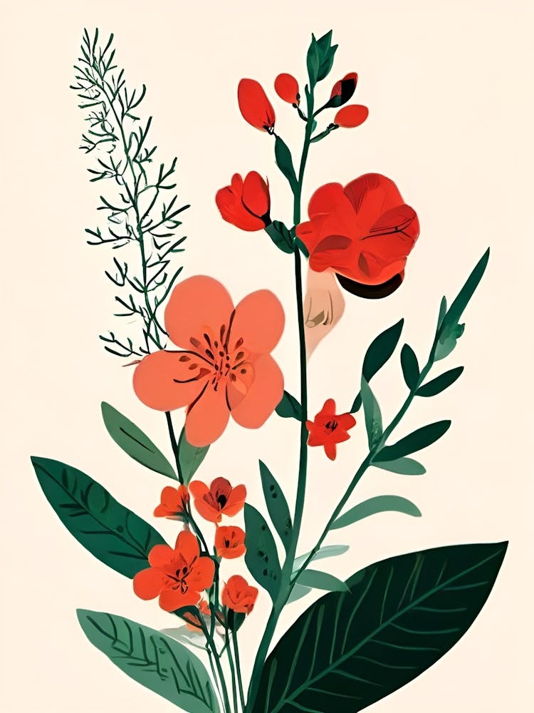 Flowers And Leaves