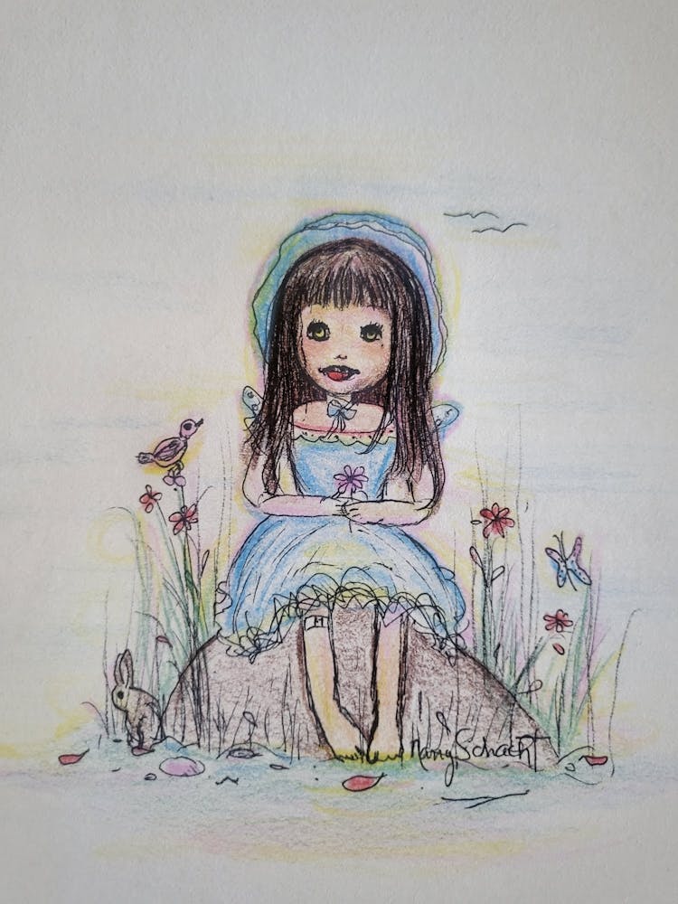 Little Girl In Blue Dress 1