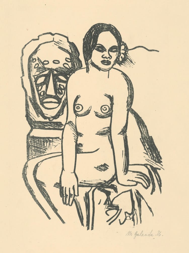 Frau und Statue, Mikuláš Galanda