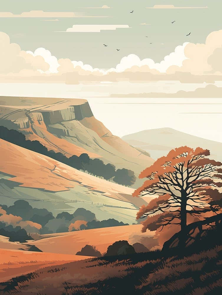 Peak District National Park England 4 Hiking Trail Landscape