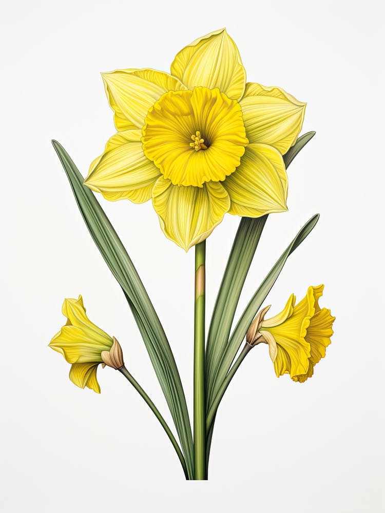 Narzissen Blume Vintage Botanisch 3