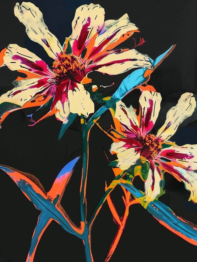 Neon Flowers On Black Gaillardia 3