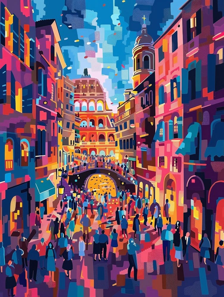 Rome At Night, Contemporary Art, Souvenir