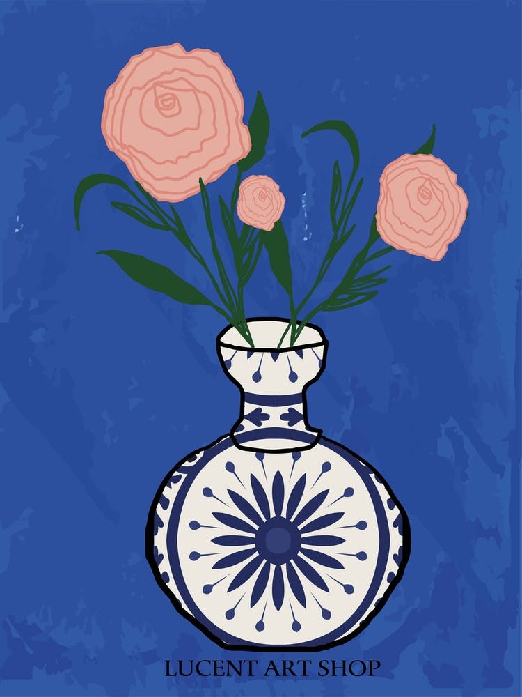 Pink Roses In A Vase