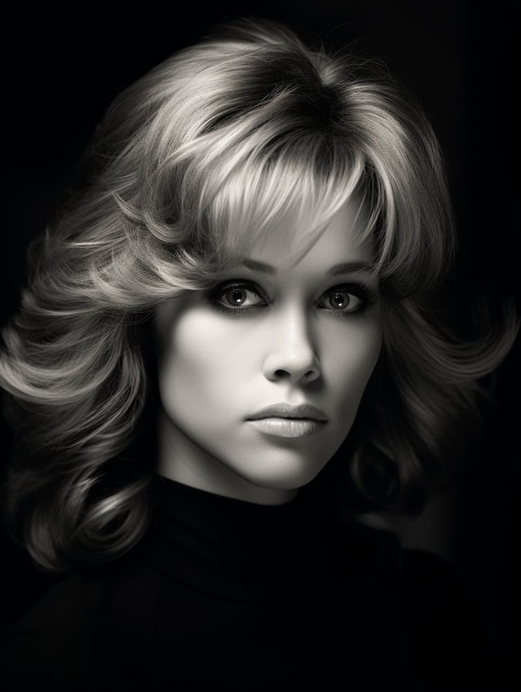 Black And White Photograph Of Jane Fonda 1