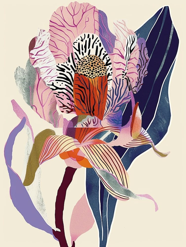 Colourful Flower Illustration Globe Amaranth 2