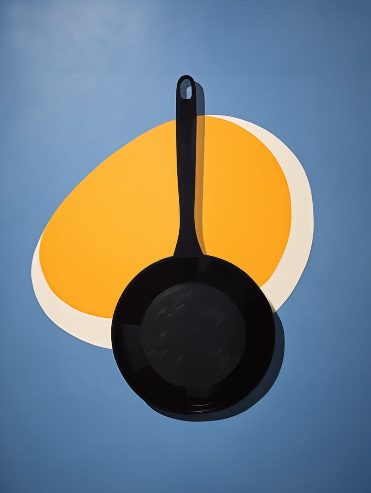Matisse Inspired Surrealism Frying Pan Egg Kitchen Poster