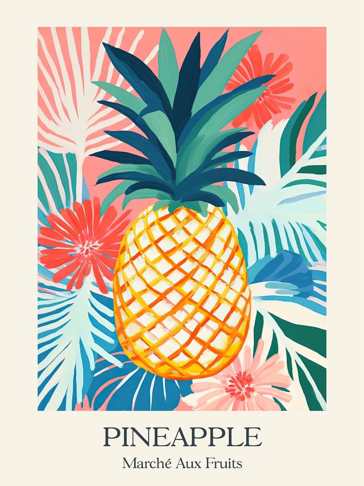 Marche Aux Fruits Ananas Illustration d'Été 1