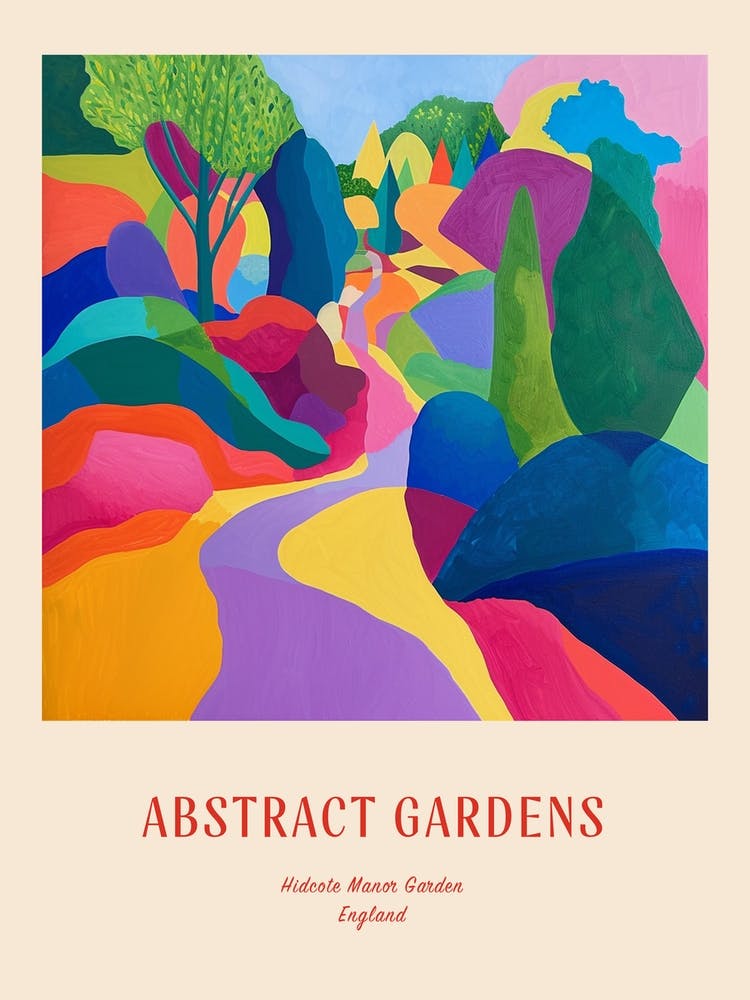 Colourful Gardens Hidcote Manor Garden United Kingdom 2 Red Poster