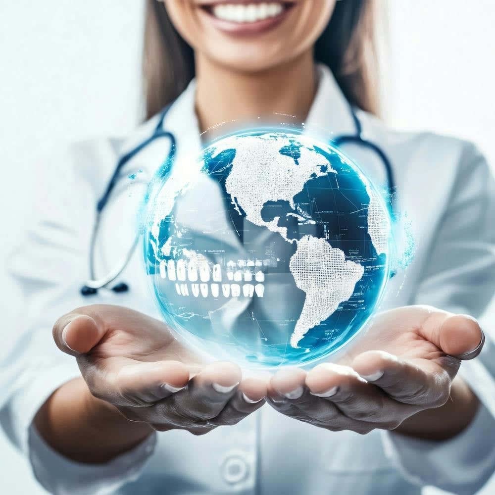 Doctor Holding A Globe
