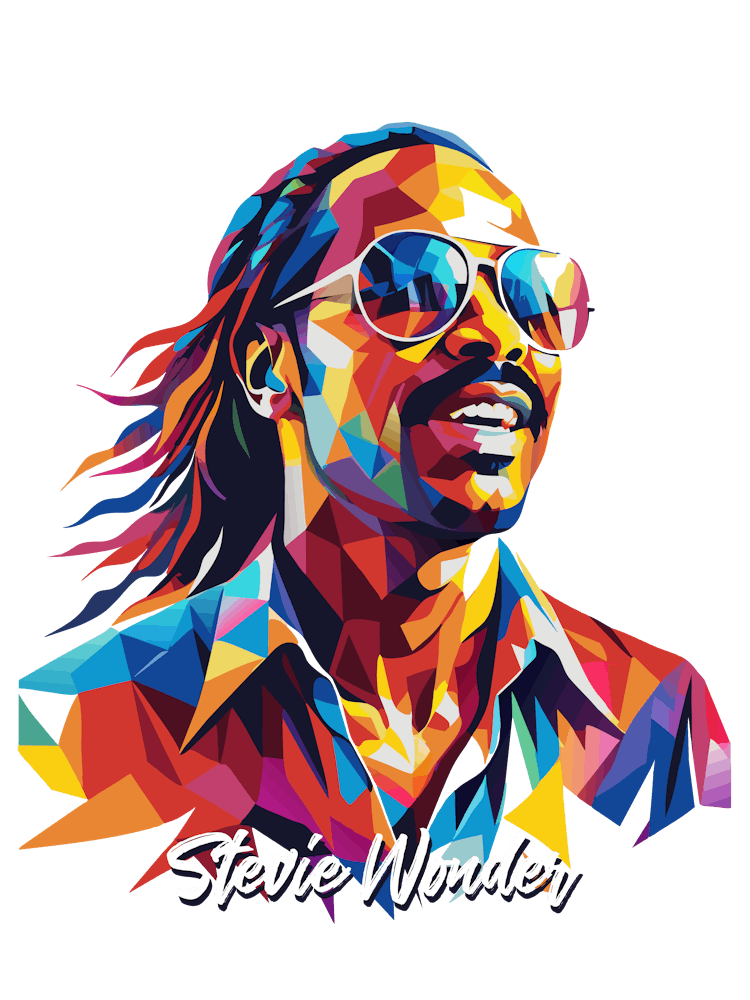 Stevie Wonder 03 Portrait Music Icon WPAP Pop Art Style