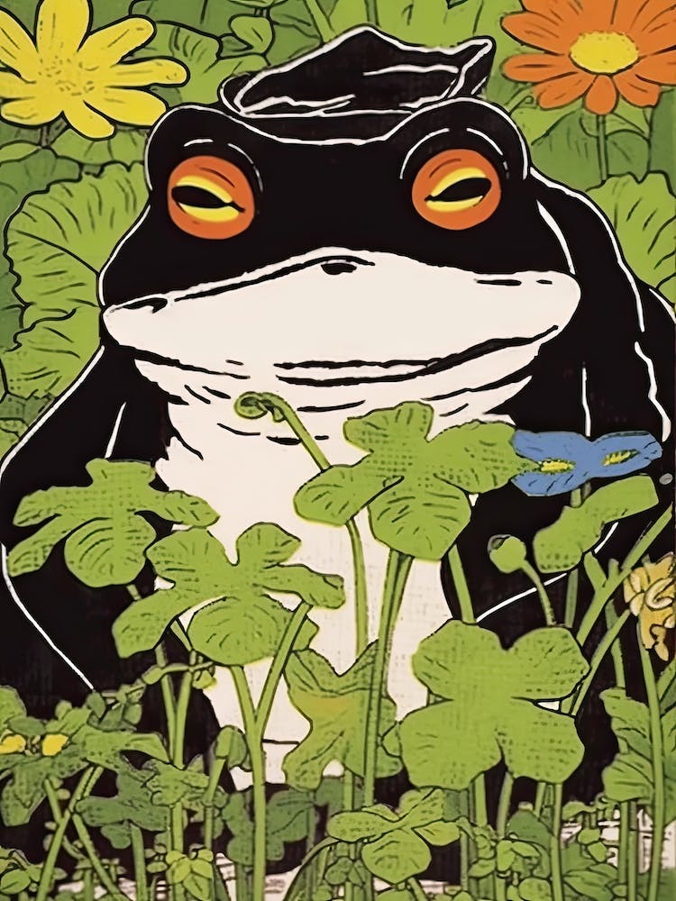 Frog In The Garden,  Matsumoto Hoji Inspired Japanese 14