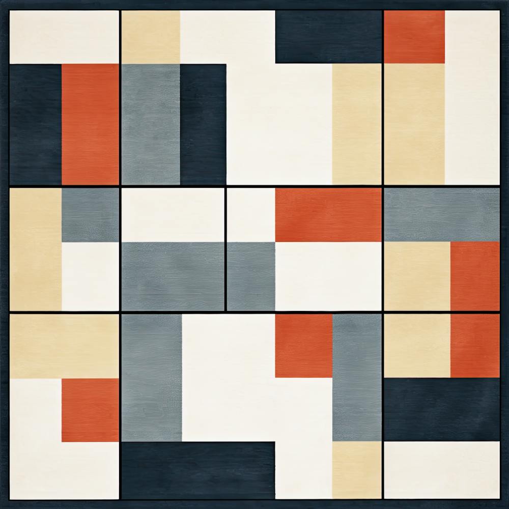 Quantum Quilt: Mid Century Geometric Tapestry