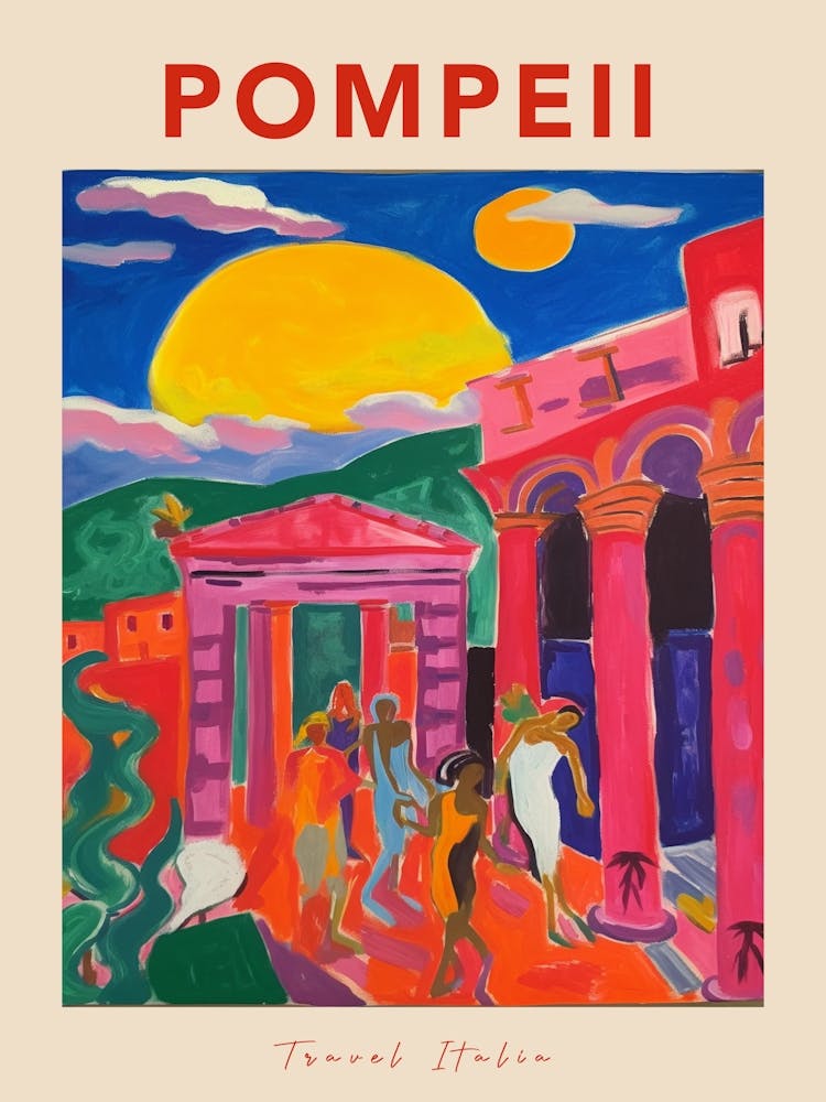 Pompeii Italia Travel Poster