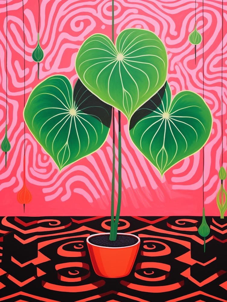 Pink And Red Plant Illustration Peperomia 4