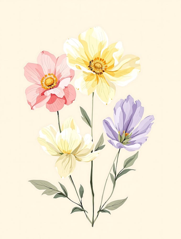 Romantic Pastel Blooms with a Delicate Touch