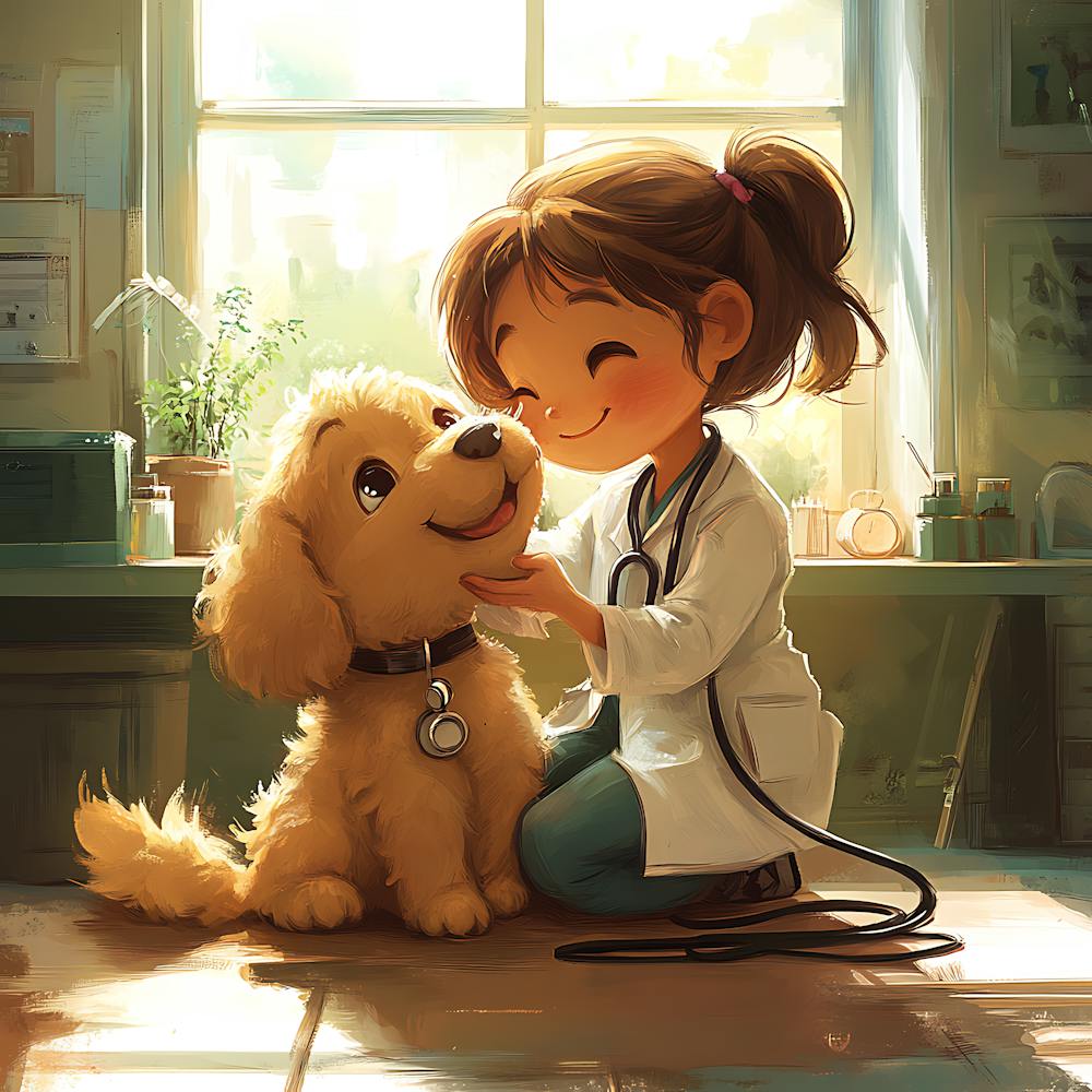 Doctor Girl With Dog