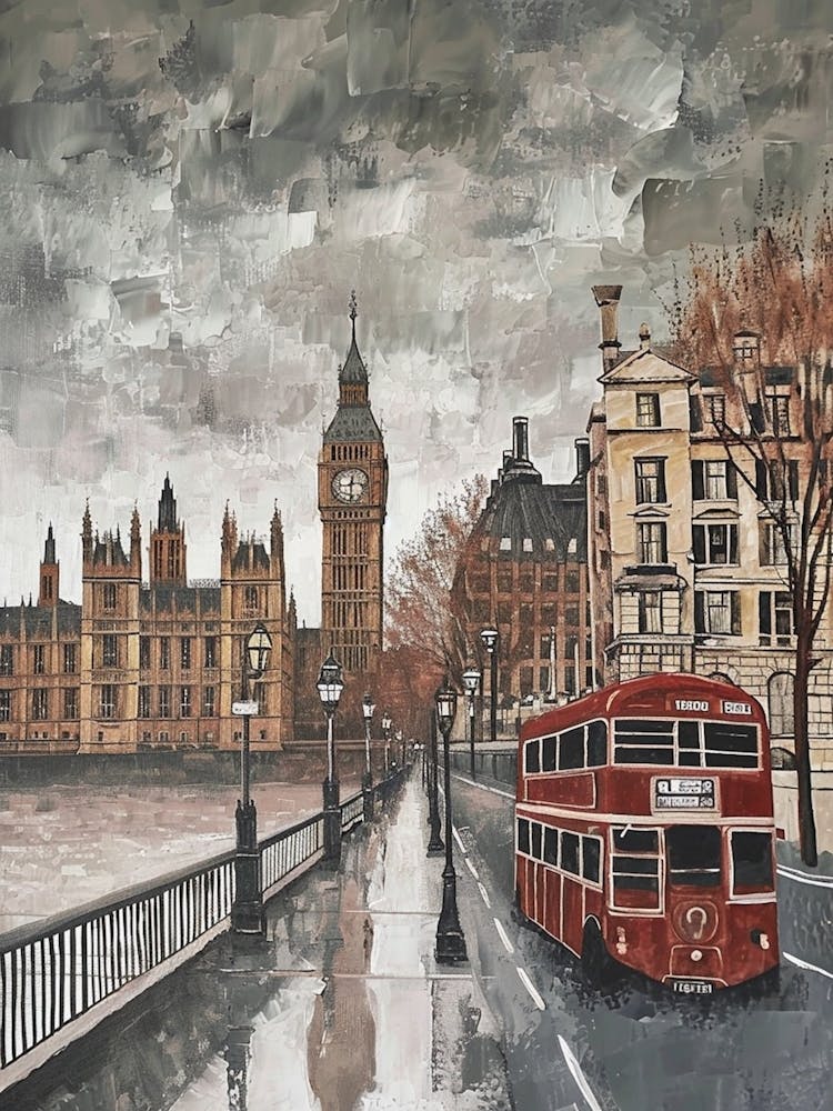 Grey Brushstrokes Of London