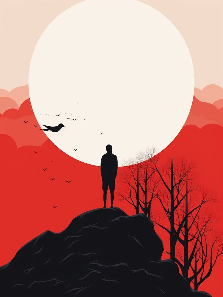 Bird And Figure Minimalist